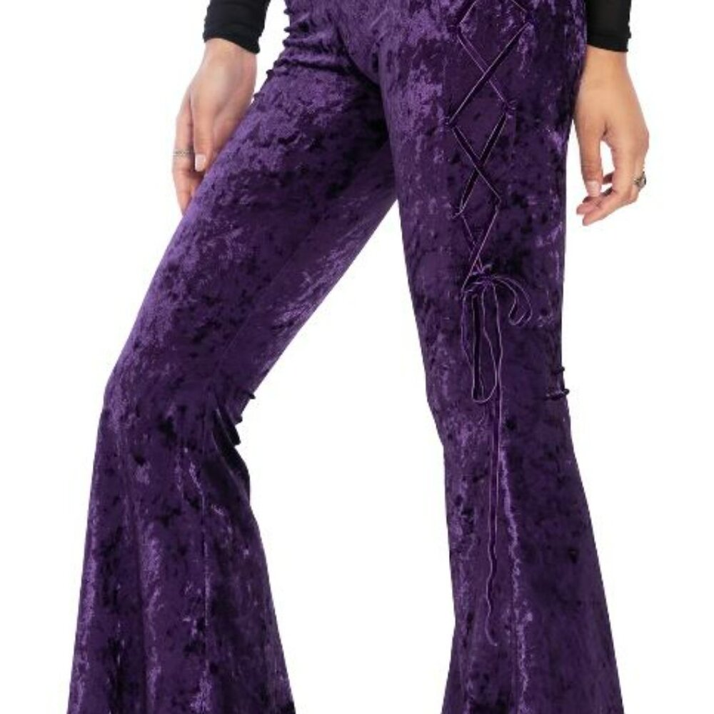 Blackmilk Clothing Purple Velvet Wiccan Pants size L